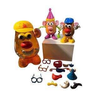 Mr Potato Head Toy Large Storage Container Accessories & Two Small 34+ Pieces